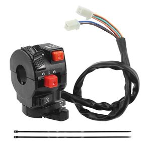 PRO BAT 22mm/0.87'' 5 Function 9 Wire Left Starter Kill Light Choke Switch Housing with Female Plugs for 150cc 200cc 250cc 300cc TaoTao RoKeta Coolster Chinese Pit Quad Dirt Bike ATV Buggy 4 Wheeler