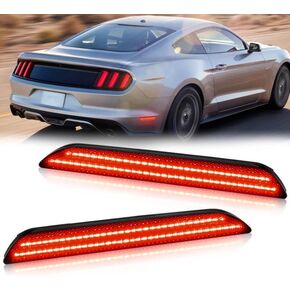 For Ford Mustang 15-23 LED Rear Side Marker Turn Signal Lamps Red Smoked Lens LED Lights,FR3Z-15A201-A