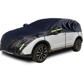 Half Car Cover All Weather Car Body Cover for All Season Sunshade Cover Snow Cover Waterproof 210D Oxford Fabric with Cotton (Fit Hatchback)