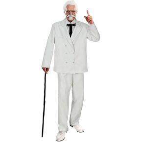 Men's Colonel White Suit Fast Food Characters Fancy Costume Outfit