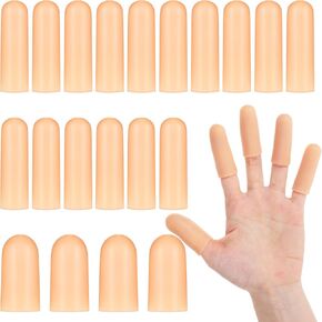 20Pcs Gel Finger Cots Finger Sleeves Covers Silicone Finger Support Protectors for Dry Skin Finger Caps Different Sizes Fingertips Protection for Finger Arthritis and Hand Cracking