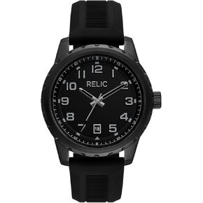 Relic by Fossil Men's Alex Three-Hand Date Matte Black Silicone Watch (Model: ZR16039)