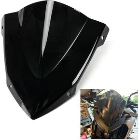 Motorcycle Front Fairing Windshield, PSLER Motorcycle Windshield Windscreen for MT03 MT25 2020 2021 2022 2023 2024, Black