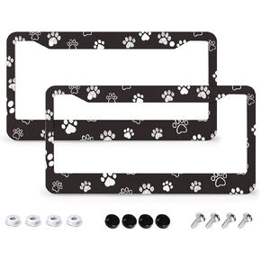 Mountains Forest License Plate Frames - 2 Pcs Set 2 Holes Metal Aluminum Auto Car Accessories Decoration License Plate Frame 6.3" x 12.2" Fit US Vehicles for Women Men Gift