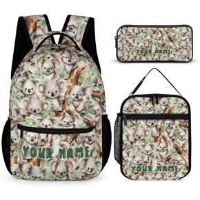 Koala Backpack for Kids Girls Boys School, 16 Inches Cute Koala Theme Bookbag, Adjustable, Lightweight, Large Capacity, Colorful Koala Backpack for School