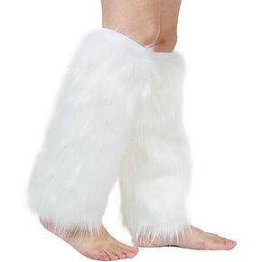 Fur Leg Warmer for Womens Girls Costumes Sexy Faux Fluffy Fuzzy Leg Warmers Boot Sleeves/Boot Covers for Christmas