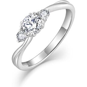 Promise Ring for Women 925 Sterling Silver 18K White Gold Plated Wedding Ring Engagement Eternity Rings for Her Size 5-10