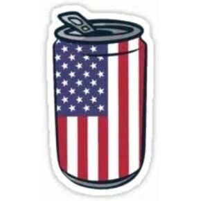 American Flag Sticker USA Can, 3.5 inches, Merica Funny Cooler Sticker, Fridge, Laptop, Car, Man Cave