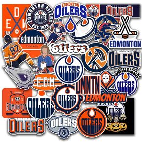 27 PCS Set of Edmonton Vinyl Oilers Stickers Pack Edmonton Decal Oilers 2-2.5 inches