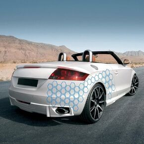 48 Grids Car PVC Honeycomb Graphics Stickers Auto Decor Tuning Glossy Car Decals for Car Side Body DIY Car Body Sticker (Black)