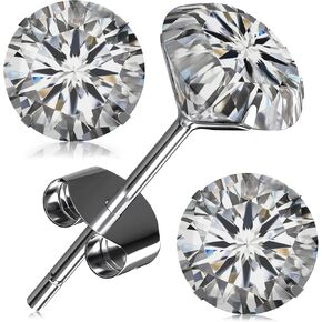 Modern California Martini Back 2Ct (1CT each) GRA Certified Brilliant Moissanite Earrings for Women - 18K Gold Plated Sterling Silver Earrings Studs in Saudi Arabia