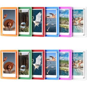 12 Pack-Acrylic Fridge Magnetic Picture Frame, 2x3 Polaroid Magnets Photos For Refrigerator , Mini Picture Frames, Magnetic Picture Frameless for Fujifilm Instax Mini With Double Sided 2.36 X 3.54 Inch