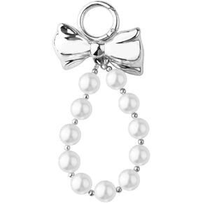 Bow Keychain for Bag Charm Big Bow Keychain for Women Bag Backpack Purse Charms Decoration Pearl Keyring of 2