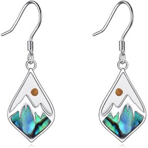 AOBOCO Mustard Seed Earrings for Women Sterling Silver Mountain Dangle Earrings Christian Mustard Seed Jewelry Mothers Day Birthday Gifts for Mom