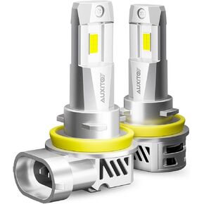 AUXITO H11 H8 H9 H16 LED Fog Light Bulbs, 30,000LM 6500K Super Bright White, Mini Size, Canbus-Ready, Plug & Play, IP68 Waterproof, Pack of 2