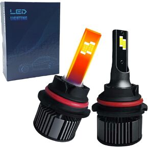 9007 LED Bulbs, Fog Light Bulb and High Beam, Low Beam, 500% Ultra Bright 6500K Cool White Light Blubs, Plug-N-Play, 1:1 Size Halogen Replacement Bulbs, IP68 Waterproof, Pack of 2