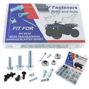 260PCS Bolts Kit Fit for BIG BEAR 350 87-99/250 07-09/400 00-12/40 01-03, BRUIN 350 04-06/250 05-06, BANSHEE 350 87-12, BLASTER 200 88-06, ATV Fasteners Body Plastic Frame Engine Bolts Kit