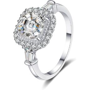 2 Ct D Color VVS1 Asscher Cut Diamond Engagement Ring - Cathedral Solitaire Design in 14K White Gold, Exquisite Wedding Ring