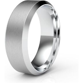 Minimalist Rings for Men Titanium Men's Wedding Ring 8 MM Width brushed Finish Ring/High Polished Usual Wear Scratch-Resistant Beveled Ring Comfort Rings for Men Size 10 in Saudi Arabia