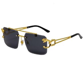 Rimless Sunglasses for Men and women Fashion Square Tinted Shades Frameless Lens Metal Rectangle Glasses UV400