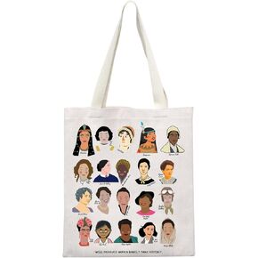 VAMSII Women of History Tote Bag Feminist Gift Well Behaved Women Rarely Make History Shopping Bag Womens History Month Gift