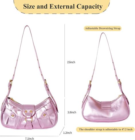Shoulder Bag for Women Y2K Handbag Crossbody Bag Pleated Purse Hobo Bag in Saudi Arabia