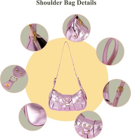 Shoulder Bag for Women Y2K Handbag Crossbody Bag Pleated Purse Hobo Bag in Saudi Arabia