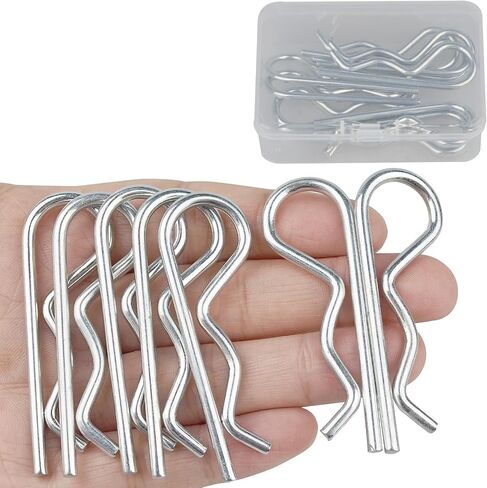 مجموعة متنوعة من 250 قطعة من دبوس الشعر Cotter Pin R Clips، مجموعة متنوعة من 12 مقاسًا من الفولاذ المطلي بالزنك، مجموعة متنوعة من دبابيس الربط الربيعية in Kuwait