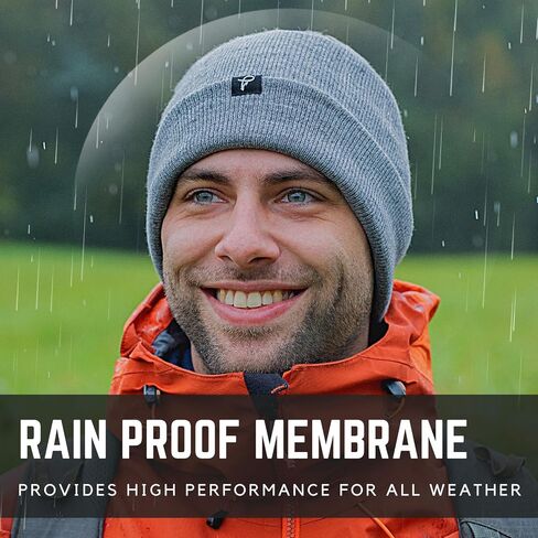 TOP-EX Oversized XL XXL Waterproof Beanies Scarf Set Fleece Lined Neck Protection Mens Womens Gift in Saudi Arabia