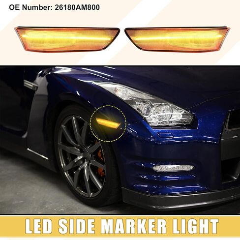 LED الجانب ماركر ضوء 26180AM800 الجبهة بدوره أضواء الإشارة مصابيح Sidemarker لإنفينيتي G35 2003-2007 واضح عدسة العنبر مصباح ليد 1 زوج in Saudi Arabia