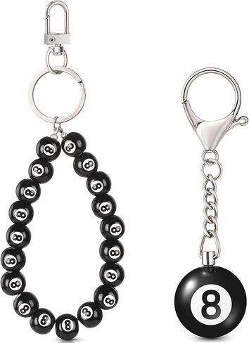 8 Ball Keychain Billiard Lucky Ball Charm Keyring for Men Pool Player Lover Purse Handbag Backpack Key Chain in Saudi Arabia