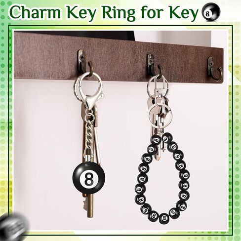 8 Ball Keychain Billiard Lucky Ball Charm Keyring for Men Pool Player Lover Purse Handbag Backpack Key Chain in Saudi Arabia