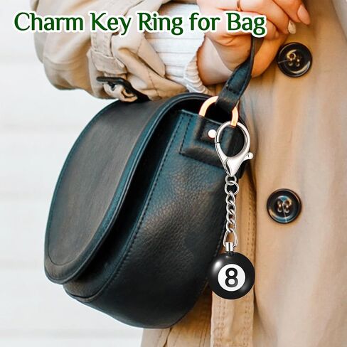 8 Ball Keychain Billiard Lucky Ball Charm Keyring for Men Pool Player Lover Purse Handbag Backpack Key Chain in Saudi Arabia