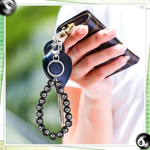 8 Ball Keychain Billiard Lucky Ball Charm Keyring for Men Pool Player Lover Purse Handbag Backpack Key Chain in Saudi Arabia