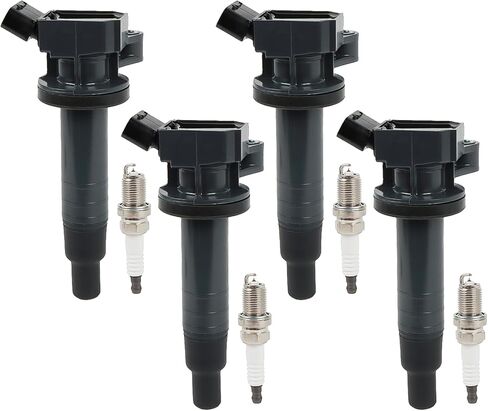 4PCS UF350 Ignition Coils + 4PCS 4469 Iridium Spark Plugs Ignition Coils Pack Fits for 2002-2006 Altima, 2002-2006 Sentra 2.5L, Coil Pack Set Aftermarket Parts in Kuwait
