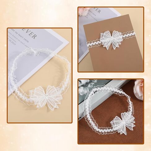 Lace Garters for Bride, Plus Size Bridal Garter with Pearl and Bow, Handmade Stretch Garter Belt for Bride Gift, White Leg Garter for Wedding, Homecoming, Party, Banquet, Cocktail Reception - 1 Pack in Saudi Arabia