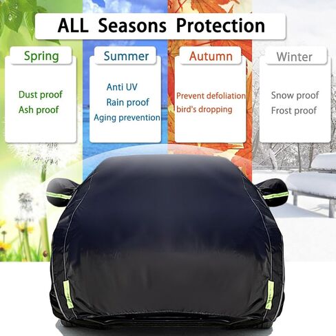Half Car Cover All Weather Car Body Cover for All Season Sunshade Cover Snow Cover Waterproof 210D Oxford Fabric with Cotton (Fit Hatchback) in Kuwait