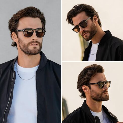 نظارات شمسية للرجال من WearMe Pro مستقطبة ريترو مستطيلة in Kuwait