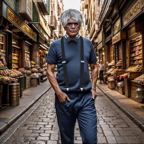 Old Man Costume Wig for Kids 100 Days of School Costume Boys Dress Up Accessories Grandpa Old People Set for Halloween in Saudi Arabia