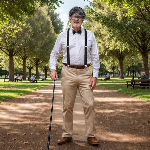 Old Man Costume Wig for Kids 100 Days of School Costume Boys Dress Up Accessories Grandpa Old People Set for Halloween in Saudi Arabia