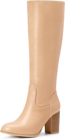 Perphy Thigh High Chunky Block Heels Knee High Boots for Women in Saudi Arabia