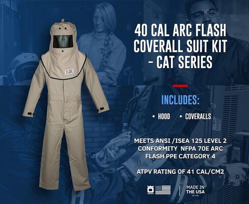 Oberon Arc Flash Kit - 40 CAL- Includes Arc Flash Hood, Coat and Bib Suit- CAT SERIES in Kuwait