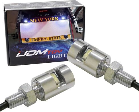 iJDMTOY 12 فولت زينون أبيض 5730-SMD مصابيح لوحة ترخيص LED متوافقة مع سيارة شاحنة ATV دراجة نارية، إلخ (لمسة نهائية من الكروم) in Saudi Arabia