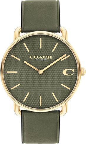 COACH Elliot Men's Quartz Watch, 2H Movement, Leather Strap - Water-Resistant to 3ATM - Modern Minimalist - Gift for Him, 41mm in Saudi Arabia