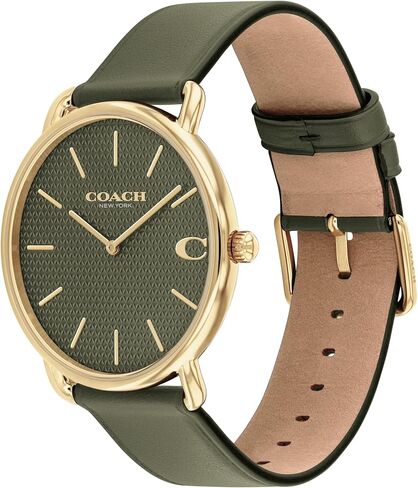 COACH Elliot Men's Quartz Watch, 2H Movement, Leather Strap - Water-Resistant to 3ATM - Modern Minimalist - Gift for Him, 41mm in Saudi Arabia