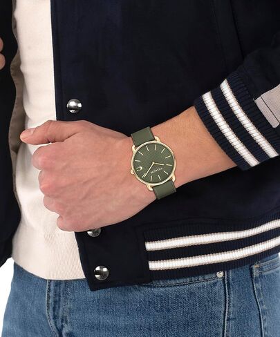 COACH Elliot Men's Quartz Watch, 2H Movement, Leather Strap - Water-Resistant to 3ATM - Modern Minimalist - Gift for Him, 41mm in Saudi Arabia