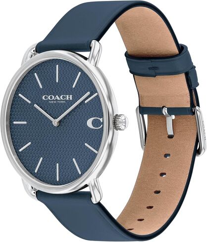 COACH Elliot Men's Quartz Watch, 2H Movement, Leather Strap - Water-Resistant to 3ATM - Modern Minimalist - Gift for Him, 41mm in Saudi Arabia