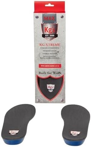 KG’s KG-Xtreme MAX Insoles - Memory Foam Shoe Insoles Men with Arch and Foot Support for All Day Comfort and Foot Pain Relief with Intellifresh Odor Eliminator (Size 14-15) in Kuwait