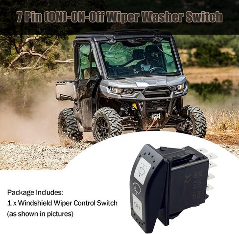مفتاح التحكم في ممسحة الزجاج الأمامي مناسب لـ Can-Am Defender HD10 HD8 Maverick X3 2016 2017 2018 2019 2020 2021 2022 2023 مفتاح غسالة الممسحة استبدال 710004941 7 Pin (ON)-ON-Off ممسحة الروك التبديل in Kuwait