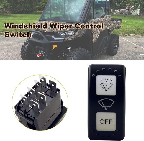 مفتاح التحكم في ممسحة الزجاج الأمامي مناسب لـ Can-Am Defender HD10 HD8 Maverick X3 2016 2017 2018 2019 2020 2021 2022 2023 مفتاح غسالة الممسحة استبدال 710004941 7 Pin (ON)-ON-Off ممسحة الروك التبديل in Kuwait